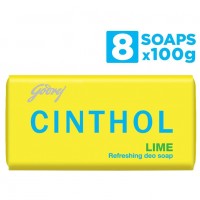 Cinthol Lime Soap, 100g (Pack of 8)