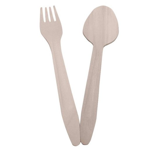 ColorMyles Disposable Party Wooden Spoon Fork for Functions Parties Wedding Birthdays 504x511 - Disposable Party Wooden Spoon & Fork