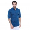 Dennis Lingo Mens Solid Blue Slim Fit Casual Shirt 100x100 - Peter England Men's Formal Shirt