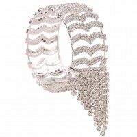 Efulgenz Fashion Silver Plated Adjustable Hinged Cuff Bracelet Bangle for Women and Girls