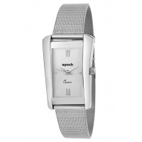 Epoch Analogue Square Silver Dial Metal Strap Watches For Women And Girls_A-Zrn024