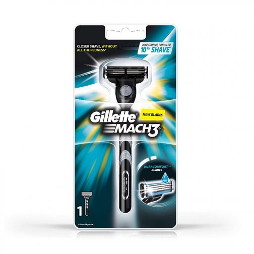 Gillette Mach3 New Blade Razor 1 Count 504x504 - Gillette Mach 3 Manual Shaving Razor