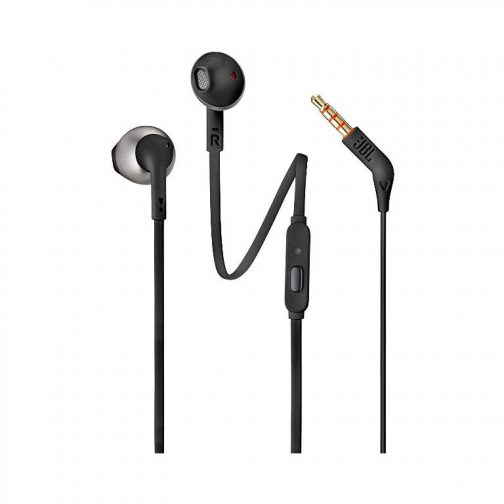 JBL T205 Pure Bass Metal Earbud Headphones with Mic Black 504x504 - JBL T205 Pure Bass Metal Earbud Headphones with Mic (Black)