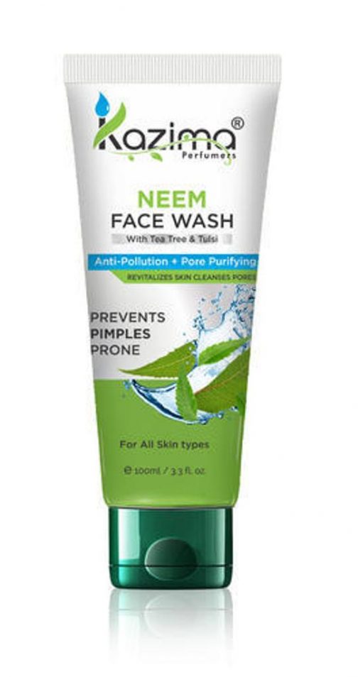 KAZIMA Neem Face Wash Pack OF 2 Each 100ml With Tulsi Tea Tree For Anti Pollution Remove Anti Acne Pimples Scars Nourishes Skin Pore Purifying Skin Defense 504x954 - KAZIMA Neem Face Wash (Pack OF 2 Each 100ml) With Tulsi & Tea Tree For Anti Pollution, Remove Anti Acne Pimples Scars, Nourishes Skin + Pore Purifying Skin Defense