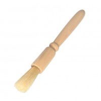 Non-brand Pastry Brush Wooden Handle Natural Bristles Round