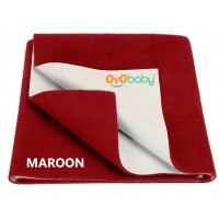Oyo Baby Waterproof Bed Protector Baby Dry Sheet, Large, Maroon (140 cm x 100 cm)