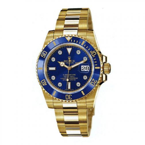 Rolex Submariner Date Oyster 40mm Swiss Quartz Stainless Steel Sport Analog Dive Watch for MenYellow Gold Blue Dial 504x504 - Rolex