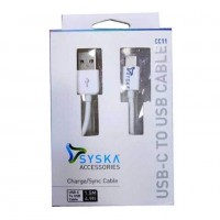 Syska CC11 USB C to USB Cable 4.9 Feet 1.5 Meters White 200x200 - Syska CC11 USB-C to USB Cable - 4.9 Feet (1.5 Meters) - (White)
