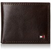 Tommy Hilfiger Mens Chocolate Leather Jerome Double Billfold Walllet 100x100 - Teakwood Black Men's Wallet