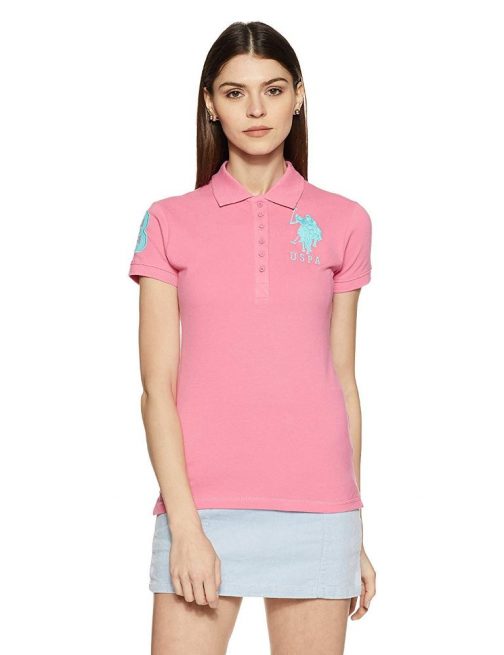 US Polo Womens Band Collar T Shirt 504x655 - US Polo Women's Band Collar T-Shirt