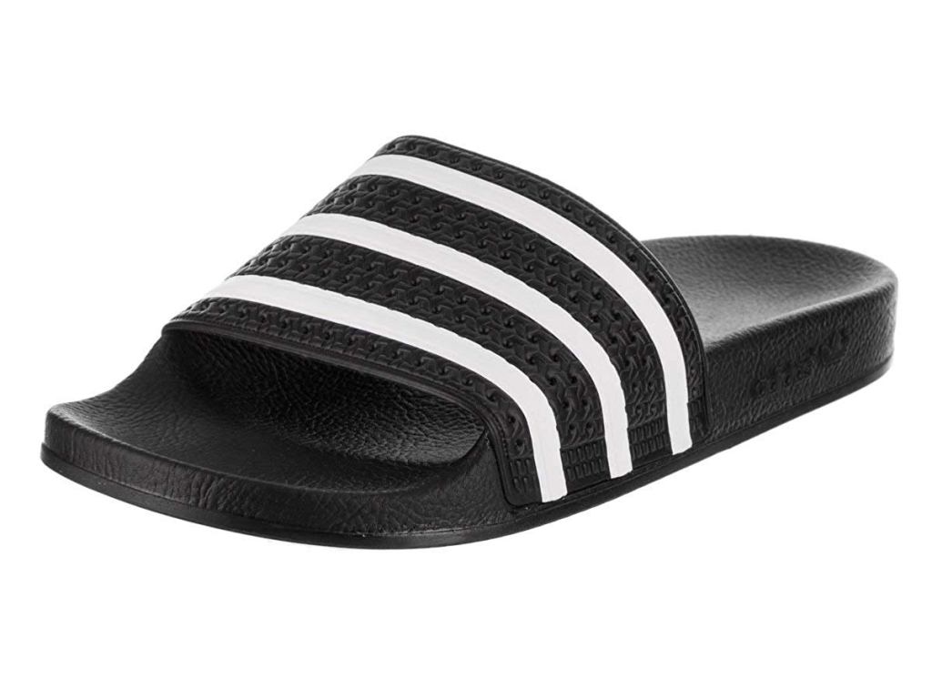 adidas black and white slides